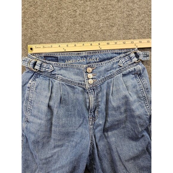 American Eagle Jeans Women’s Size 6 Relaxed Mom Jeans Medium Wash Triple Button - Picture 8 of 11